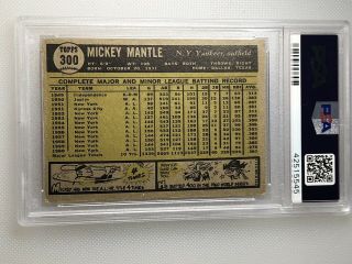 1961 Topps Mickey Mantle 300 PSA 3 VG Vintage Baseball Cards HOF 4