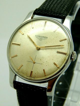 Vintage Swiss Made Longines 1967 Stainless Steel Watch 17 Jewels Cal.  30l