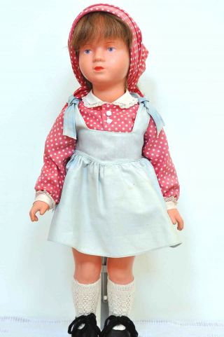 Vintage 1950 - 60s 18 " Hard Plastic Kathe Kruse Doll Fully Marked Vgc