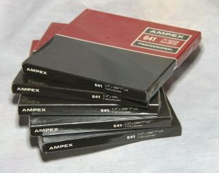 Rare Vintage Reel To Reel Ampex 7 " - 641 Professional 1/4inx1800ft 5 Reels