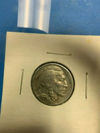 1937 - D 3 Legged Buffalo Nickel 5c - Detail (ef) - Rare Coin