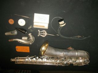 Antique Cg Conn Ltd Elkhart Saxophone Dec 8 1914 1119954 - C 46319 L