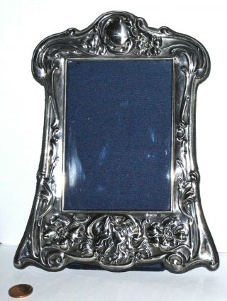 Art Nouveau Style Hallmarked Carrs Sterling Picture Frame Whiplash Design