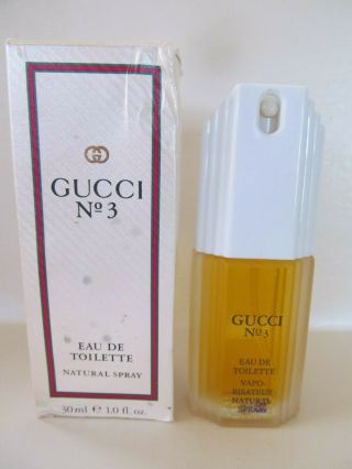 Vintage Full Bottle Gucci No.  3 Eau De Toilette Spray 1 Oz Bottle 30ml