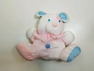 Vintage Fisher Price 1356 Baby Puffalump Plush Puppy Dog Bear Pink Blue
