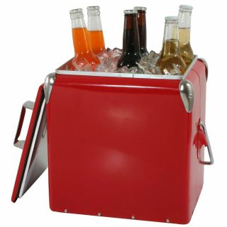 Vintage Picnic Cooler Camping Retro Style Beverage Storage Food Meet Cold Ice