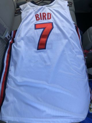 Autographed VTG USA Basketball Jersey Larry Bird 7 Nike Mens Size XL Dream Team 3