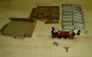 Rare 1930s Vintage Lionel Train 1100 Mickey Mouse Wind Up Hand Cart Toy