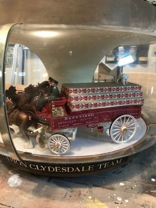 Vintage Budweiser Clydesdale Rotating Parade Carousel Motion Beer Light Sign