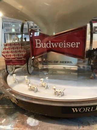 Vintage Budweiser Clydesdale Rotating Parade Carousel Motion Beer Light Sign 3