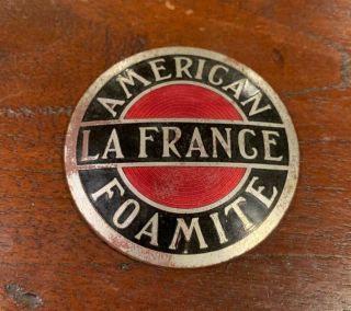 Vintage American Lafrance Foamite Maltese Cross Firetruck Radiator Emblem Badge