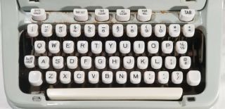 Vintage Hermes 3000 Seafoam Portable Typewriter 5