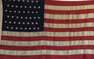 Vintage Ww 2 Era 48 Star Linen American Us Flag 2.  5’ X 4 