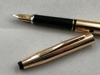 Vintage Cross Classic Century 14k Gold Filled Fountain Pen W/14k Gold Nib (f)