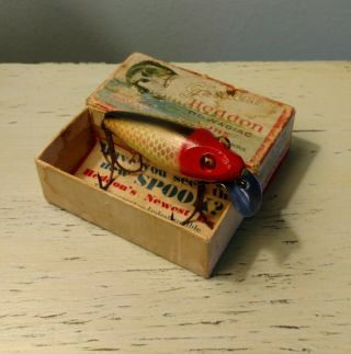 Vintage Heddon River Runt Lure In Red Head Shiner w/t Box. 2
