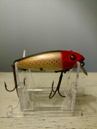 Vintage Heddon River Runt Lure In Red Head Shiner w/t Box. 3