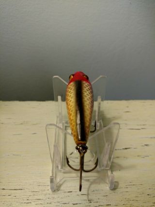 Vintage Heddon River Runt Lure In Red Head Shiner w/t Box. 7