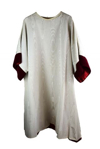 Vintage White Vestment Robe With Red Sleeves