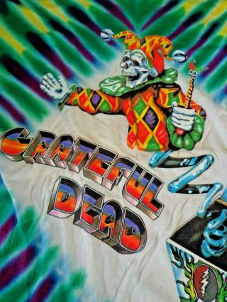 Vintage Grateful Dead 1993 Jack in the box Not Fade Away Tie dye t - shirt L 2