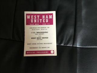 Rare West Ham V Fc Magdeburg 1966 Special Away Version