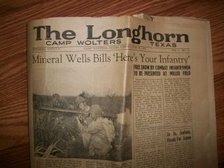 The Longhorn Camp Wolters Texas June 22,  1945 Wwii Newspaper