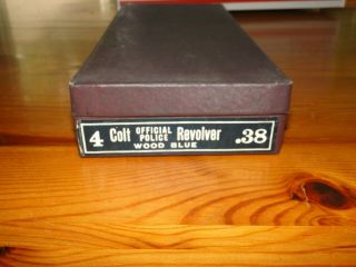 Vintage Colt Official Police Wood Blue Revolver Box.  38 Caliber 4 " Barrel