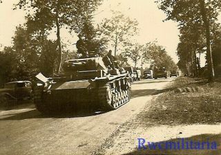 Best German Panzermen Topside On Pzkw.  Iii Panzer Tanks Passing On Road