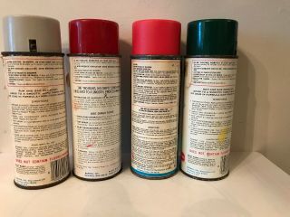 Vintage Krylon Spray Paint Cans Pearl Gray Scarlet Ramona Red And Hunter Green 3