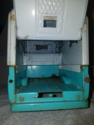 Vintage Turquoise Tonka Pick Up Truck,  Camper,  Pressed Steel Toy Vehicle 3