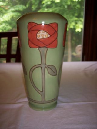 Vintage 2004 Mary Engelbreit Art Nouveau Arts & Crafts 11 Inch Vase