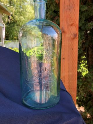 Vintage Greer ' s Washing Ammonia Aqua Bottle - Rare - 1890 ' s 5