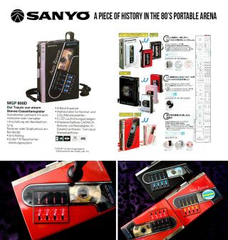RARE Vintage Retro 80s SANYO Walkman MGP - 800D.  Fashion & Sound Line.  4x EQ 12