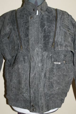Guess Men Xl Vintage 1980s 2 - N - 1 Denim Jacket Vest Black Acid Wash