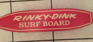 Rinky Dink Surfboard Skateboard 1960’s Red