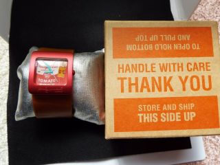 Vintage Seiko NON Digital Watch ANDY WARHOL ART PICTURE 50s KEYRING BOX TOMATO 2