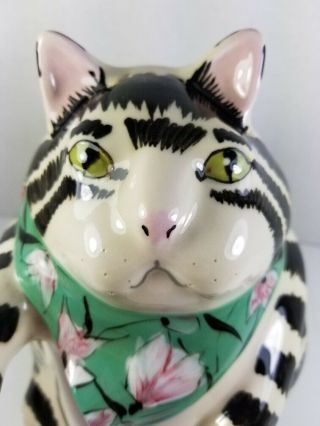 Rare Vintage Signed/dated 1984 Animals & Co.  Black & White Cat Teapot,  New/mint