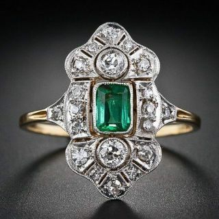 2.  10ct Emerald Cut Art Deco Vintage Engagement Wedding Ring 925 Silver