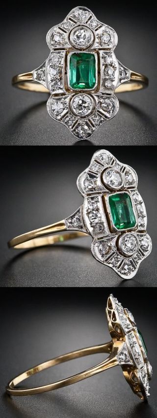 2.  10ct Emerald Cut Art Deco Vintage Engagement Wedding Ring 925 Silver 2
