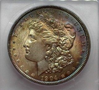 1904 Morgan Silver Dollar Icg Ms65 Valued At $1,  600 Rare This Iridescent