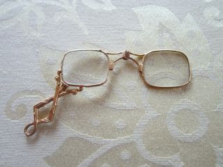 Gold Lorgnette Folding Opera Glasses Antique From France