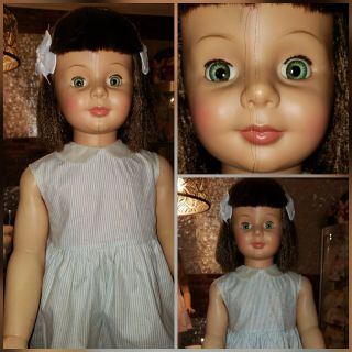 Patti Playpal Baby Face Doll 1959 35 " Tall Ideal.  G - 35 Dress & Shoes.