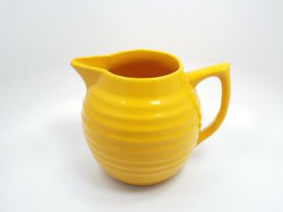 Vintage Bauer Pottery 1qt Yellow Ringware Pitcher,  5 1/2 "