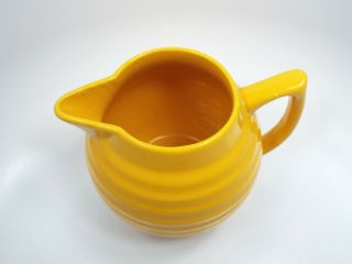 Vintage Bauer Pottery 1QT Yellow Ringware Pitcher,  5 1/2 