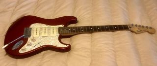 2004 Fender Standard Stratocaster Mim - Satin Red (rare) Modified