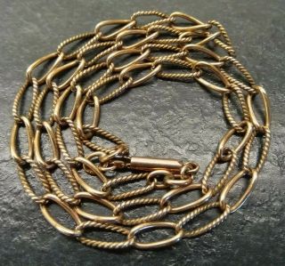 Antique Rose Rolled Gold / Gold Filled Fancy Linked Chain With Barrel Clasp.