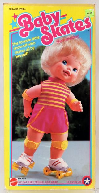 Vintage Baby Skates Doll 5912 Complete 1982 Mattel 15in.