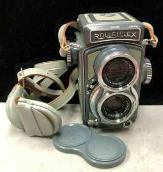 Rolleiflex Grey Baby Tlr Vintage 4x4 Box Camera Schneider - Kreuznach Xenar W/case