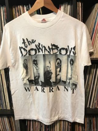 Vintage 80s 1989 Warrant Downboys T - Shirt Concert Tour Metal Rock Mtv Filthy