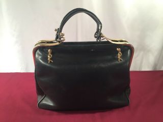 Vintage Roberta Di Camerino Black Leather Doctor 