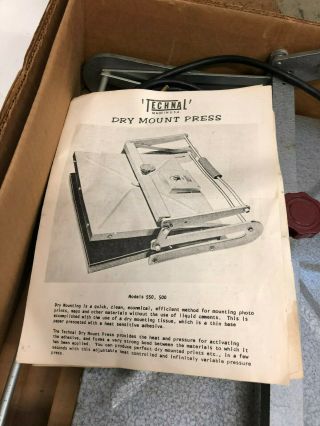 Technal Bogen Model 500 Dry Mount Heat Press 180° - 325° vintage darkroom photo 3